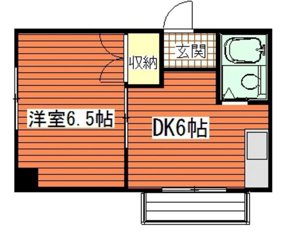 石本ビル(1K/2階)の間取り写真
