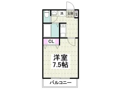 サウスポート上大岡(1K/3階)の間取り写真