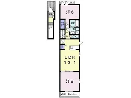 グリーンサイドコテージA(2LDK/2階)の間取り写真