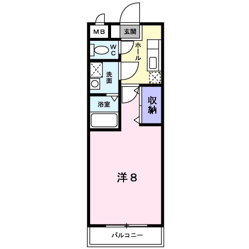 SUNNYコア・T2(1K/3階)の間取り写真