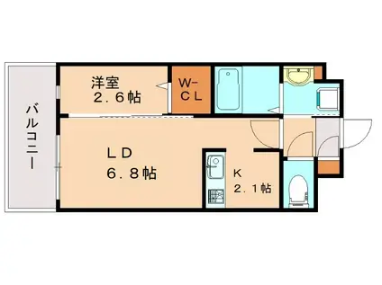 リアンレガーロ井尻ステーションII(1LDK/2階)の間取り写真