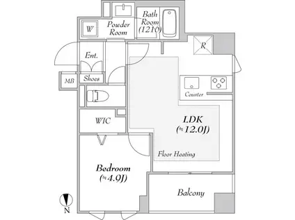 ネベル巣鴨(1LDK/2階)の間取り写真