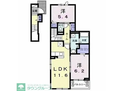 コンフォール(2LDK/2階)の間取り写真
