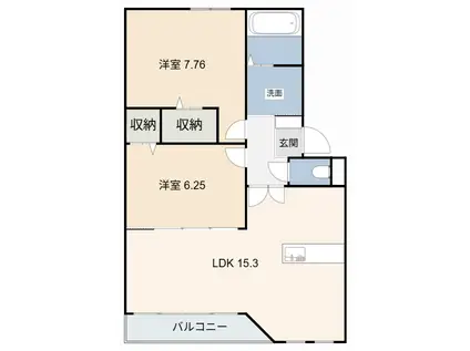 アヴェン(2LDK/1階)の間取り写真