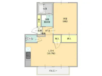 サンパーク(1LDK/1階)の間取り写真