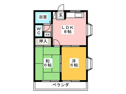 LA・FELICE(2LDK/2階)の間取り写真