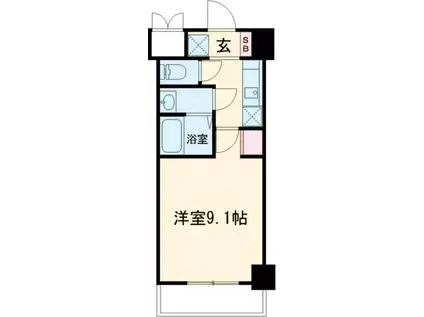 S-RESIDENCE堺BLAZE(1K/11階)の間取り写真