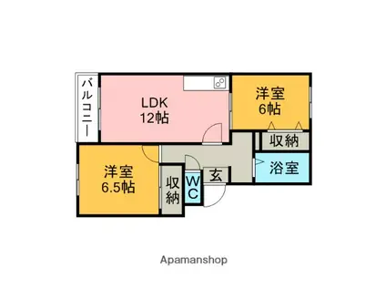 トリヴァンFUJII(2LDK/1階)の間取り写真