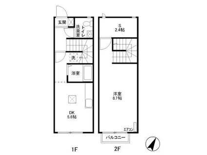 シャテロ(1SDK/1階)の間取り写真