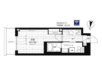 ステージファースト平和台(1K/4階)の間取り写真