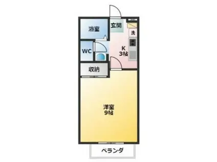 エステートピアM(1K/1階)の間取り写真
