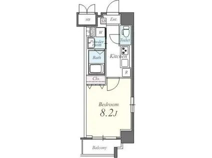 LA GLYCINE(1K/5階)の間取り写真