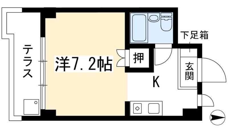 プラッツM1号館(1K/1階)の間取り写真