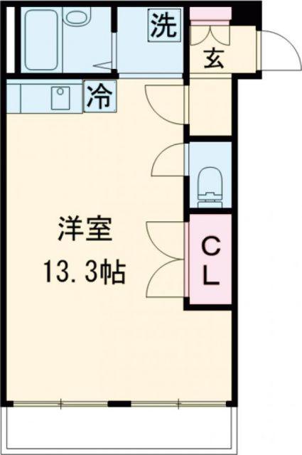 ワンバイワン(ワンルーム/1階)の間取り写真