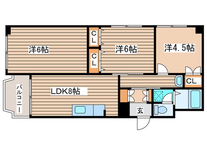 マノワール楡(3LDK/4階)の間取り写真