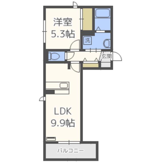 D-ROOM南庄 弐番館(1LDK/3階)の間取り写真