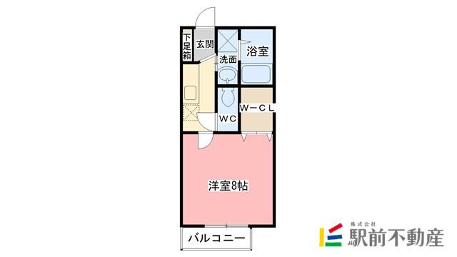 ジュナーブル(1K/2階)の間取り写真
