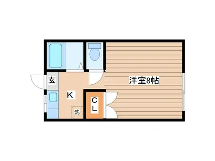 シャトレーI青山(1K/1階)の間取り写真