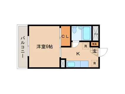 パークス柏木(1K/2階)の間取り写真