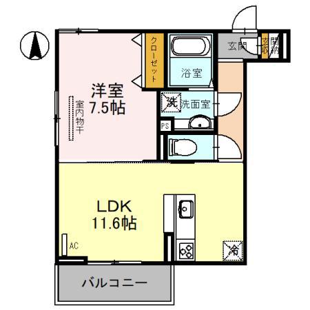 TSコート水明(1LDK/3階)の間取り写真
