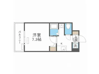 プレサンス難波南アーバニッシュ(1K/2階)の間取り写真