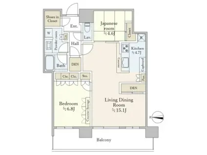 パークシティ武蔵小杉ミッドスカイタワー(2LDK/43階)の間取り写真