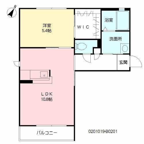 ディアスとも  B棟(1LDK/2階)の間取り写真