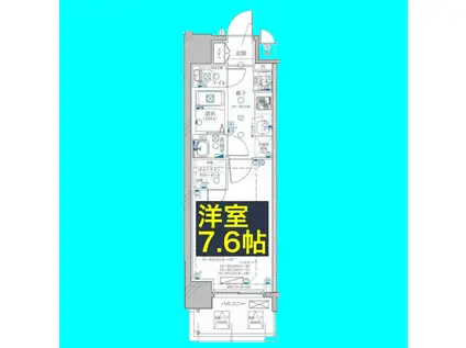 ディアレイシャス名古屋ステーション(1K/4階)の間取り写真