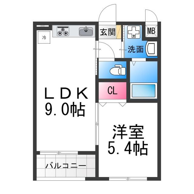 ノワ・メランジェ(1LDK/3階)の間取り写真