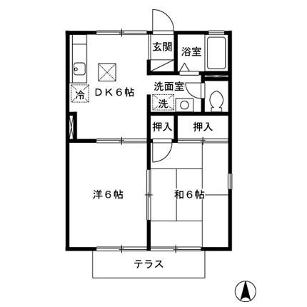 はなみずき(2DK/1階)の間取り写真