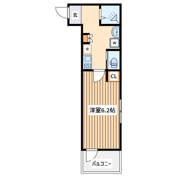 メルディア小田急相模原2(1K/3階)の間取り写真