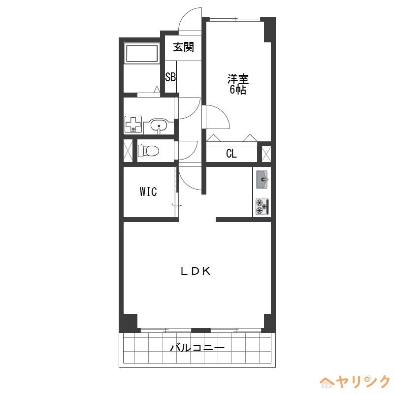ソシア楠乃木(1LDK/2階)の間取り写真