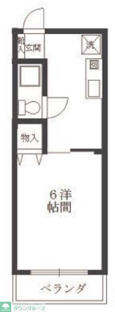 スカイハイムⅠ(1K/1階)の間取り写真