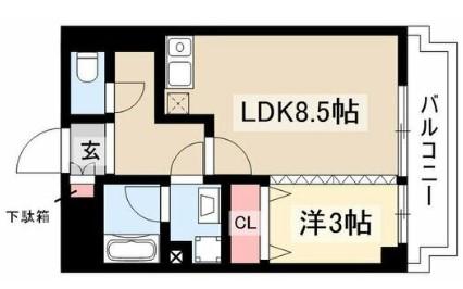 エポラール白壁(1LDK/1階)の間取り写真