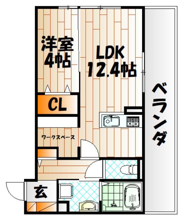 D-ROOM KASUMI(1LDK/1階)の間取り写真