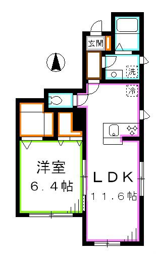 SORAJUI(1LDK/1階)の間取り写真