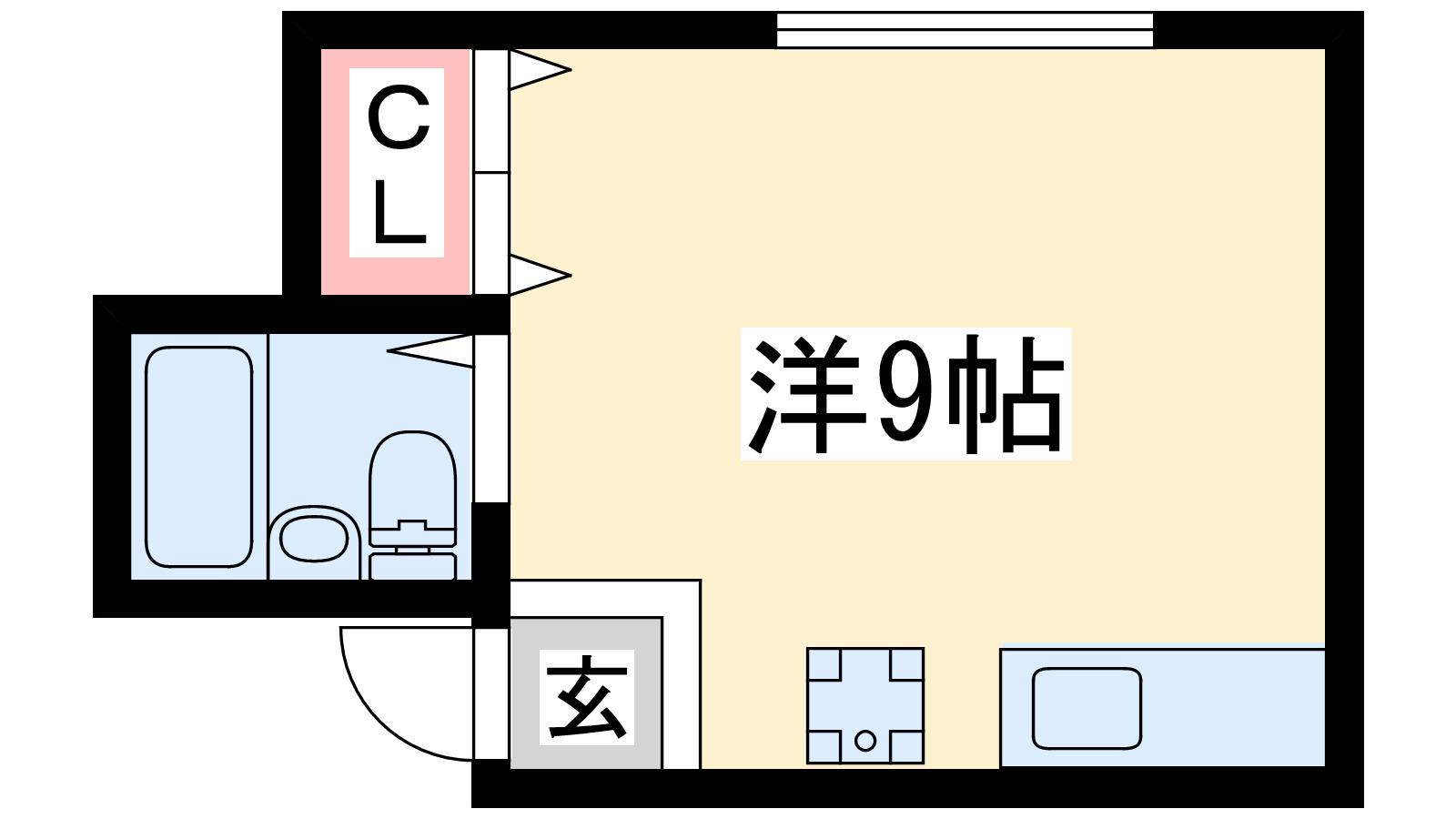 コーポセブン(ワンルーム/3階)の間取り写真