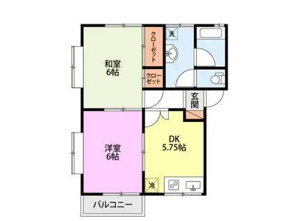 メゾンリヴェール B(2DK/1階)の間取り写真