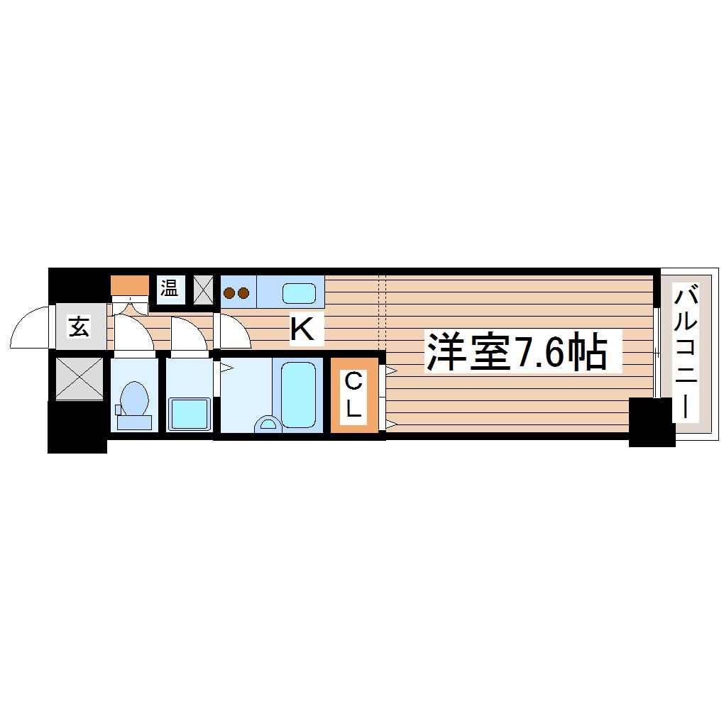 ダイアパレスグランテージ中央(1K/3階)の間取り写真