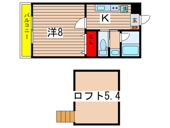 イデアル鶴川(1K/1階)の間取り写真