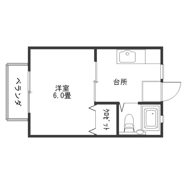 コーポ・ラフォーレ(1K/2階)の間取り写真