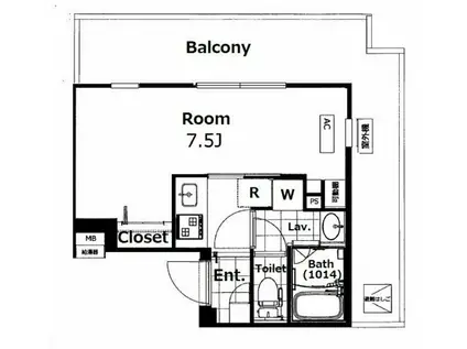 シーアイマンション新中野(1K/2階)の間取り写真