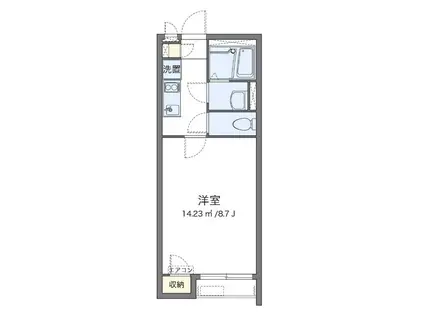 クレイノ優(1K/2階)の間取り写真
