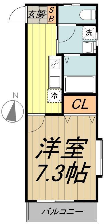 メゾンクレール(1K/1階)の間取り写真