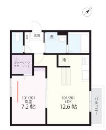 QUIET CRAB HOUSE TOGETHER WITHB生麦II(1LDK/2階)の間取り写真