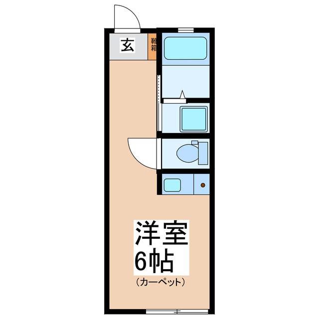 R.ギャラリー(ワンルーム/1階)の間取り写真