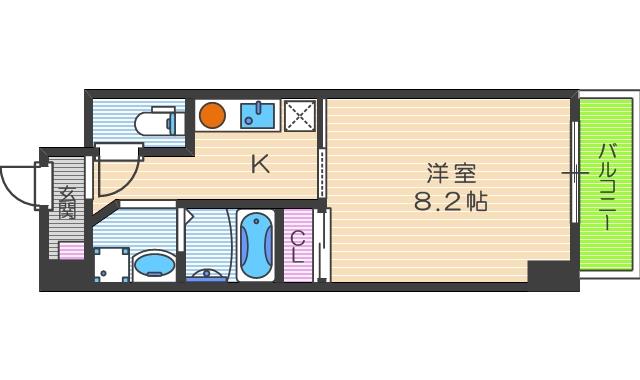ドゥーエ本庄(1K/3階)の間取り写真