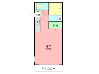 リバータウン松枝(ワンルーム/2階)の間取り写真