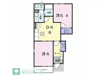 GRAND CHARIOT(2DK/1階)の間取り写真