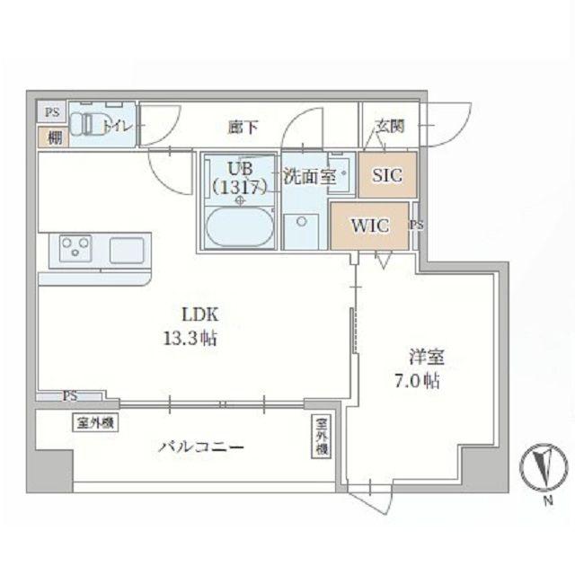 LE MOBI 天神橋(1LDK/5階)の間取り写真